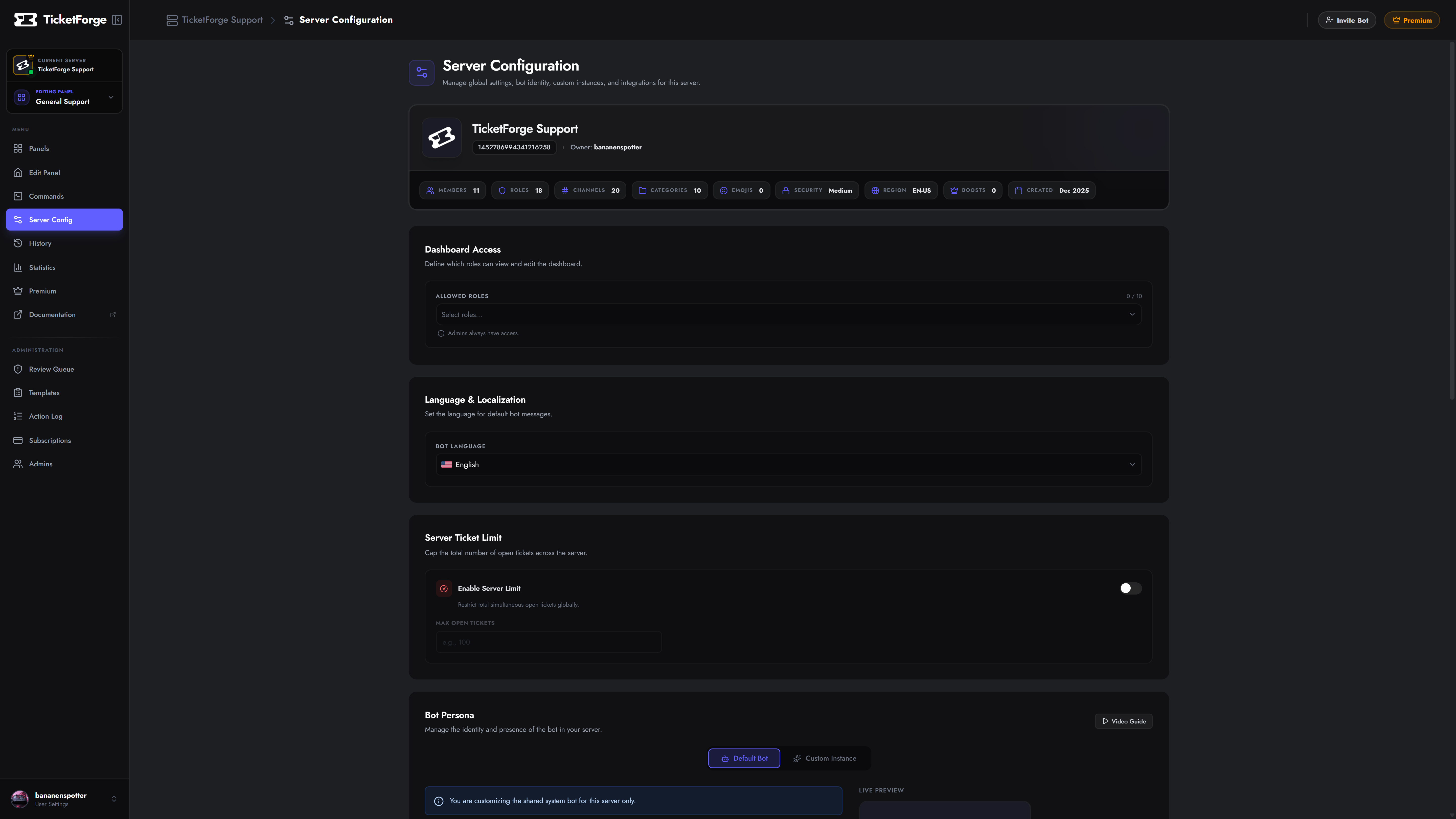 ServerConfig Settings