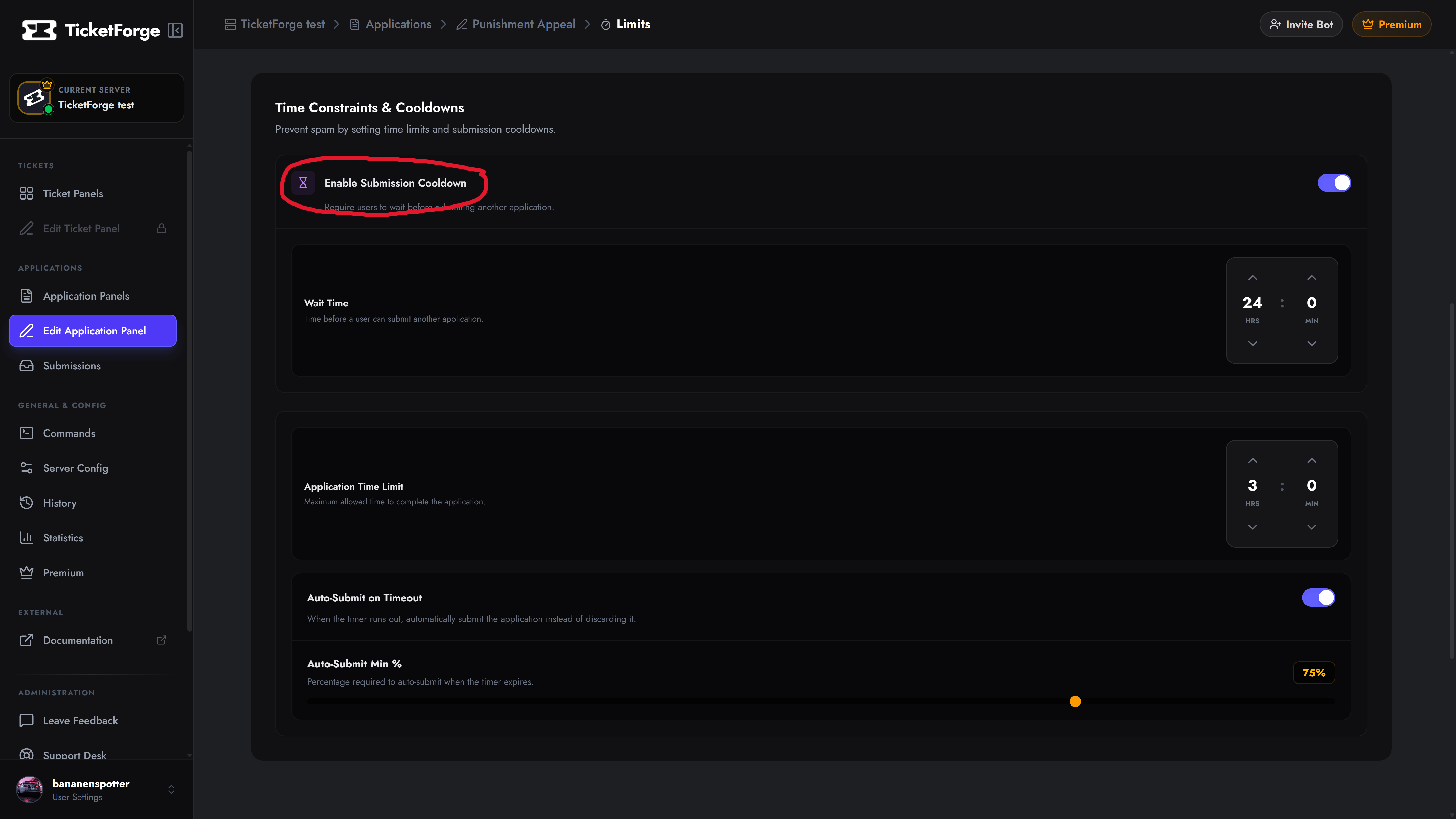 Submission Cooldowns