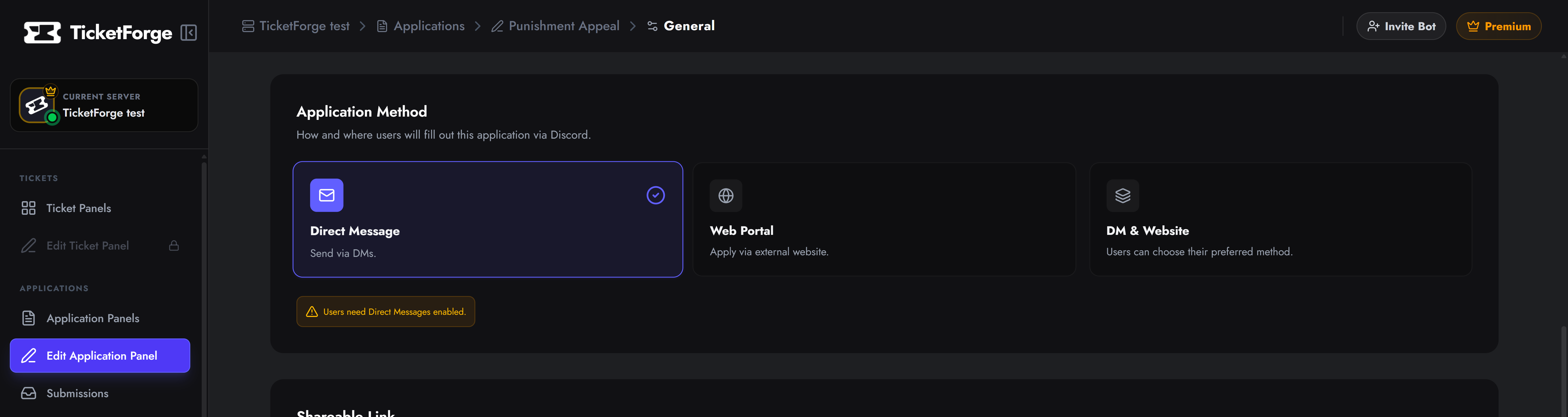 Delivery Methods Selector