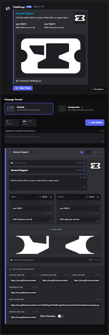 Application Embed Q&A Field Structure